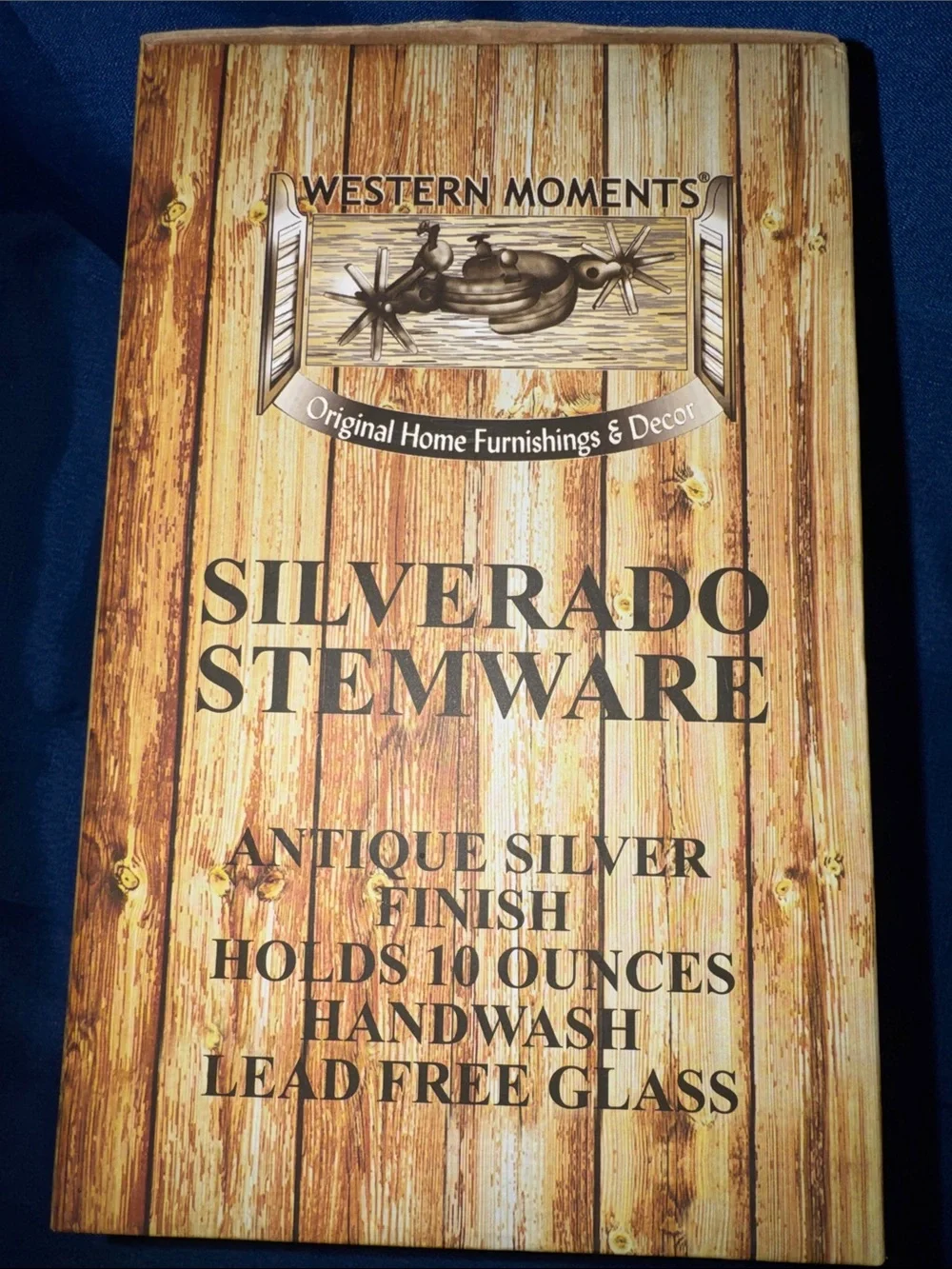 Western Moments Silverado Stemware - Margarita Glasses - Set of 2 - New in Box